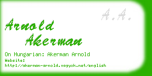 arnold akerman business card